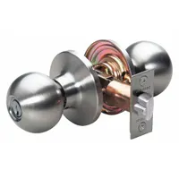 MASTER LOCK Door Lockset: Office Knob Locksets, Nickel (MPN BA0115KA)