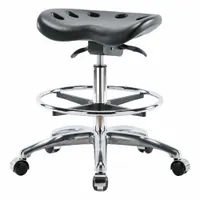 Tractor Stool: Polyurethane, Ht Range 20 in to 28 in, 17 in Seat Wd, 14 in Seat Dp, 0 Glides, Black (MPN PTMBSO-CR-CF-CC-BLK)