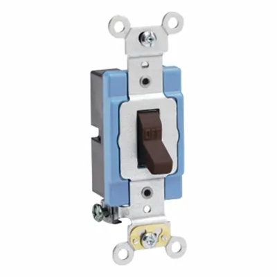 LEVITON Wall Switch: Toggle Switch, Single Pole, Maintained, Brown, 120/277V AC - Toggle Wall Switches