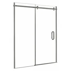 This FOREMOST shower door is a sliding and panel type with a brushed nickel frame and clear tempered glass. It fits openings with a maximum width of 48 inches and an overall height of 76 inches. Suitable for use in residential or commercial bathroom enclosures.