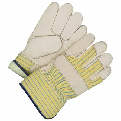 BDG Leather Gloves: Universal, Premium, Work Glove, Cowhide, Wing Thumb, Safety Cuff - Work Gloves