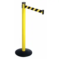 RETRACTA-BELT Barrier Post with Belt: Black/Yellow, Diagonal Stripe, No Legend, 10 ft Belt Lg (MPN 301YA-BYD)