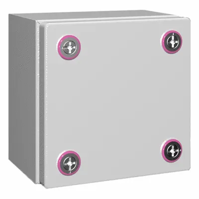 RITTAL Enclosure: Light Gray, Steel, 7 in x 7 in x 5 in, NEMA 1/12/3R/4 - Metallic Boxes