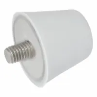 JW WINCO Vibration-Isolating Mount: Flat Conical, Silicone, Male x Non-Threaded Style, FDA Approved (MPN 256-38-5/16X18-32-55-GR)