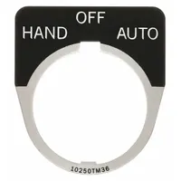Legend Plate: 30 mm Panel Mounting Size, Half-Round, 1 5/8 in Overall Wd, For Series 10250T (MPN 10250TM51)