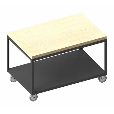 DURHAM MFG Workbench: Fixed Ht, Butcher Block, 36 in x 24 in - Butcher-Block-Top Mobile Worktables
