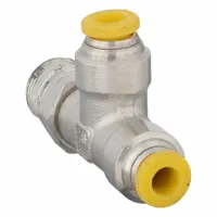 PARKER Push-Fit Tee Fitting: 4 mm OD x 4 mm OD x 1/8 in Pipe Size, Brass, 19 1/16 mm Overall Lg (MPN W171PLP-4M-2R)