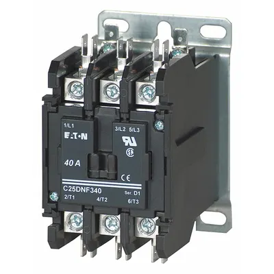 EATON Definite Purpose Magnetic Contactor: 3 Poles, 208-240V AC, 40 A - Non-Reversing Definite Purpose Contactors