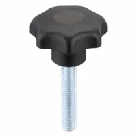 KIPP Hand Knob: 7 Point, Plastic w/ Steel Thread, M10 Thread, 40 mm Thread Lg, 50 mm Dia (MPN K0155.4101X40)