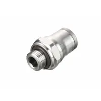 LEGRIS Push-Fit Adapter Fitting: 3/8 mm Pipe x 8 mm OD Size, BSPP x Push-to-Connect, Stainless Steel (MPN 3801 08 17)
