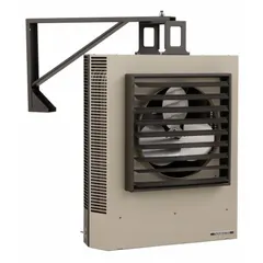 This MARKEL unit heater is designed for suspended wall or ceiling mounting in commercial and industrial spaces. It operates on 480 V AC, 3-phase power and measures 34 in x 29-1/4 in x 10-1/16 in. Suitable for primary or supplemental heating in areas such as warehouses and workshops.
