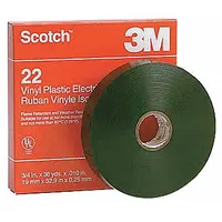 This 48-pack of 3M Series 22 electrical tape provides 36-yard rolls of 10-mil-thick vinyl tape with rubber adhesive. Rated for 600 V, it is used for insulating electrical wires and cables, bundling, and color-coding in industrial maintenance and panel building