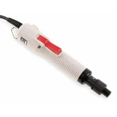 Corded production screwdriver with 1/4 in drive size and lever start. Delivers a torque range of 0.4 in-lb minimum to 9 in-lb maximum. Suitable for precision fastening tasks in assembly and light industrial applications.