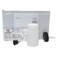 Oil test kit for on-site fluid sampling. Includes a packing bubble mailer for return shipment. Used to collect oil samples for contamination and wear-particle analysis in engines, transmissions, and hydraulic systems
