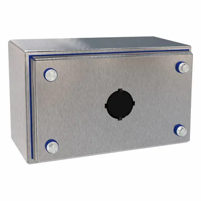 HAMMOND Push Button Enclosure: 30mm, 1 Holes, 304 Stainless Steel - Enclosures for 30mm Operators
