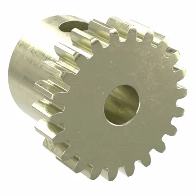 KHK GEARS Spur Gear: Module m 0.5, 22 Teeth, 3 mm Bore Dia, Brass, 20° Pressure Angle - Metric Spur Gears with Standard Hub