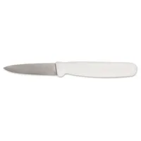 CRESTWARE Paring Knife: Straight, 3 1/2 in Overall Lg, Steel Blade, Polypropylene Handle, White (MPN KN02)