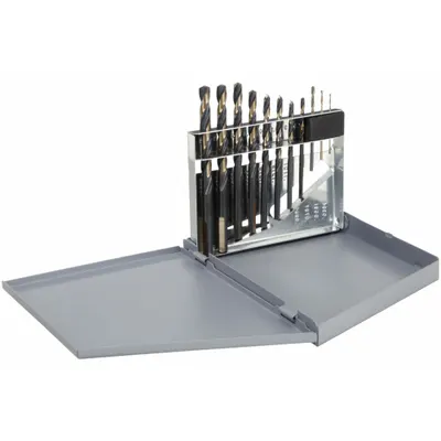 CLE-LINE Jobber Length Drill Bit Set: 11 Pc, 1 mm to 6 mm by 0.5 mm, 135° Split Point - General Purpose High-Speed Steel Jobber-Length Drill Bit Sets