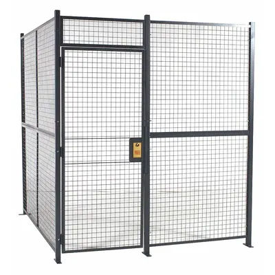 RAPIDWIRE Welded Partition Cage: 10 ft W x 20 ft D 10 ft H, Gray, 2 Sides - WireCrafters Welded-Wire