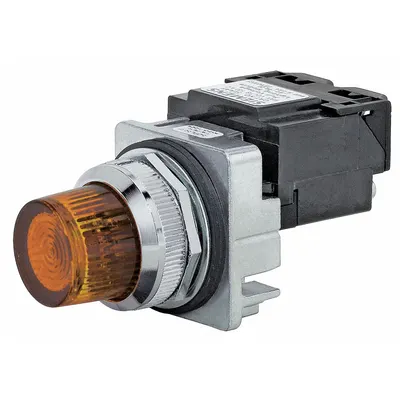 Siemens Pilot Light: 30 mm Panel Mounting Size, Amber, Incandescent - Incandescent Pilot-Lights