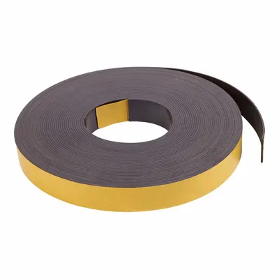 MASTERVISION Roll Magnet: Foam Adhesive Nonmagnetic Side, 50 ft Overall Lg - Flexible Magnet Rolls