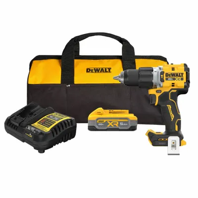 DEWALT Cordless Hammer Drill Kit: 20V DC, Compact Premium, 1/2 in Chuck, 2 Speeds - DEWALT Cordless Hammer Drills