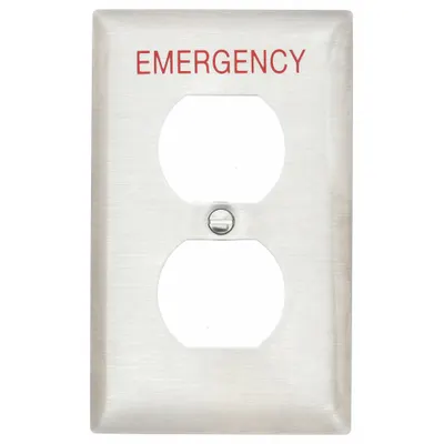 HUBBELL Wall Plate: Duplex Outlet, 1 Gang, Silver - General Purpose Wall Plates