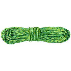 Dynamic double braid rope for rigging and climbing applications. Nylon construction in blue with yellow tracer. 1/2 in diameter, 730 lb working load limit. Suitable for load positioning, rope access, and fall protection systems.