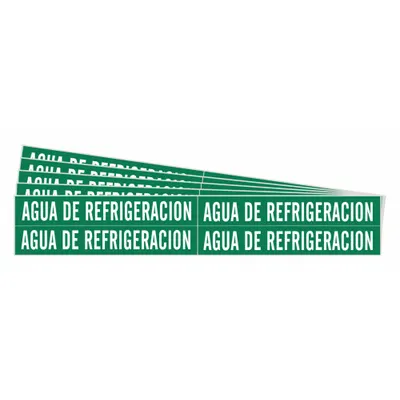 BRADY Agua De Refrigeracion Adhesive Pipe Marker - Agua De Refrigeracion Adhesive Pipe Markers