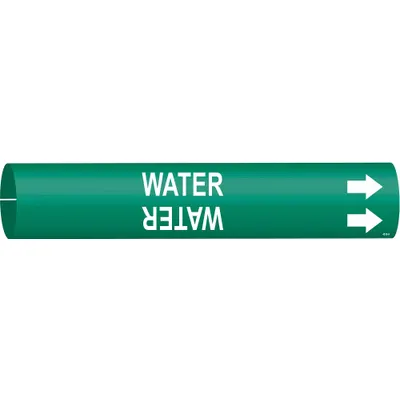 BRADY Water Snap-On Pipe Marker - Water Snap-On Pipe Markers