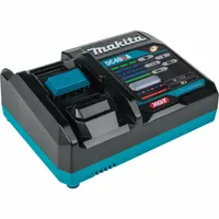 MAKITA Battery Charger: Single-Port Charging, For 40V DC, 5 Ah Charged in 1-Hour, 120V AC, Maktrak (MPN DC40RA)