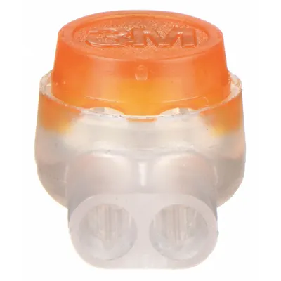 3M Insulation Displacement Connector: 2 Ports, Yellow, 26 AWG – 19 AWG Run Size Range - Pigtail Butt Splice Wire Connectors