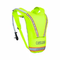 High-visibility hydration pack made from Cordura material. Features a 2.5 L fluid capacity, 14 5/8 in overall length, and 9 in overall width. Suitable for hands-free hydration in industrial and outdoor work environments