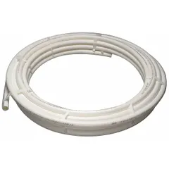 PEX Type B tubing in a 100 ft coil, 1 1/4 in diameter, white. Used for general plumbing applications such as hot and cold water supply lines, radiant heating systems, and hydronic piping.