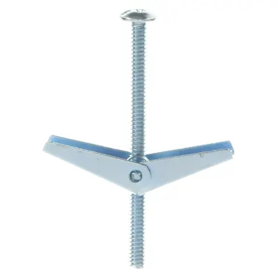 OEM Standard Toggle Bolt, #10-24 Thread, 3 in Length, Steel, Zinc Plated, 50 Pack - Standard Toggle Bolts