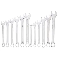WESTWARD Combination Wrench Set: Alloy Steel, Chrome, 12 Tools, 15° Head Offset Angle, Offset (MPN 33M572)