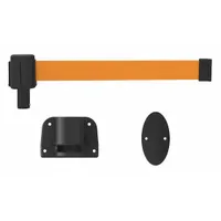 BANNER STAKES Retractable Belt Barrier System: Anchors/Screws, 15 ft Belt Lg, Pattern, Orange (MPN PL4129)