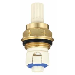 This brass disc faucet cartridge is designed for cold water use in Price Pfister/Pfister series fixtures. It features a ceramic disc and includes one cartridge. Suitable for repair and replacement of faucet cartridges in compatible single-handle faucets.