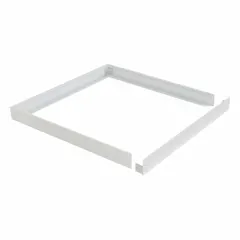 Surface mounting kit for 2x2 backlit panels. Allows flush installation on ceilings or walls where recessed mounting is not feasible. Dimensions: 3 1/12 in height, 3 1/6 in length. Suitable for commercial or industrial lighting applications.