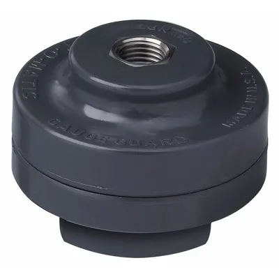 PLAST-O-MATIC Gauge Guard: GGS, For 1/2 in Process, 1/4 in Gauge, Viton Diaphragm, Buna-N O-Ring - Guards for Pressure Gauges