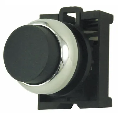 EATON Extended Push Button: Black, 22 mm Mounting Size, Metallic - Extended-Length Push-Button Operators
