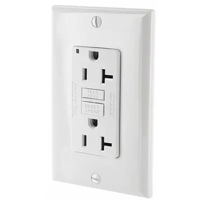 LEVITON GFI Receptacle: Decorator Duplex, 5-20, White, GFCI, 125V AC, 20 A - General Purpose Receptacles