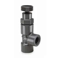 HAYWARD Globe Valve: For Fluids Media, PVC, Angle, 1 1/2 in Pipe Size, FNPT x FNPT, Female, NPT, NPT (MPN AV10150T)