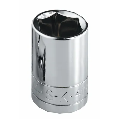 SK PROFESSIONAL TOOLS Socket: SAE, 3/8 in Drive Size, 7/16 in Socket Size, 6-Point, Std - 3/8" Drive Hand Sockets