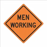 Roll Up Traffic Sign: 36 in x 36 in Nominal Sign Size, Vinyl, 0.015 in, RS34, Orange, Roll Up (MPN 669-C/36-RVFO-MW)
