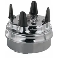 This stainless steel adapter enables the attachment of a 1-quart container to compatible blender bases, expanding blending capacity for commercial foodservice applications