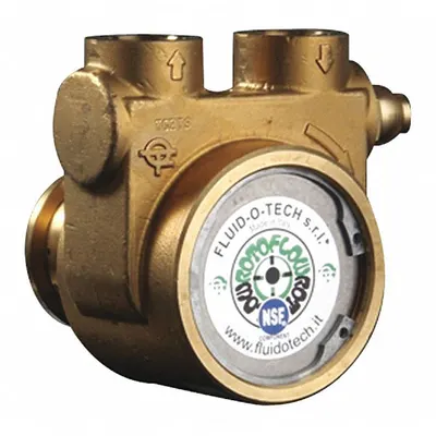 FLUID-O-TECH Rotary Vane Pump: Direct Drive, Low-Lead Brass Body, 1/2" NPT - Carbonator Mount Rotary Vane Pump Heads