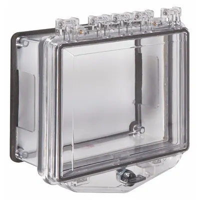 SAFETY TECHNOLOGY INTERNATIONAL Enclosure: Polycarbonate, 5 7/16 in Overall Dp - Covers for Alarms & Wall Fixtures