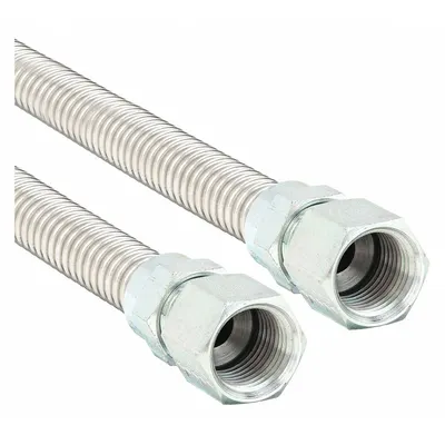 DORMONT Gas Connector: 1/2 in Hose Inside Dia., 36 in Hose Lg, 125,000 BTU Capacity - Range Connectors