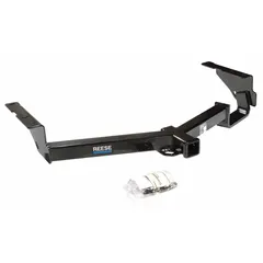 This REESE step bumper hitch is a powder-coated steel receiver designed for the Toyota Highlander. It has a 5,000 lb gross trailer weight capacity and 500 lb tongue weight. No drilling is required for installation.